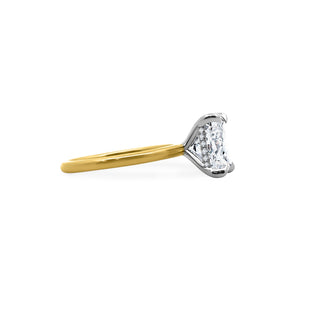 Elongated Solitaire Cushion Cut With Hidden Diamond Halo Side
