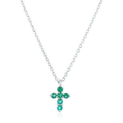 Gemstone Mini Cross Necklace