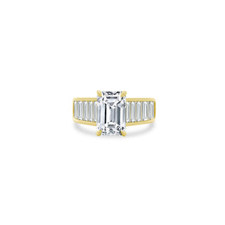 Emerald Cut Diamond On Baguette Band  Lindsey Leigh Jewelry.
