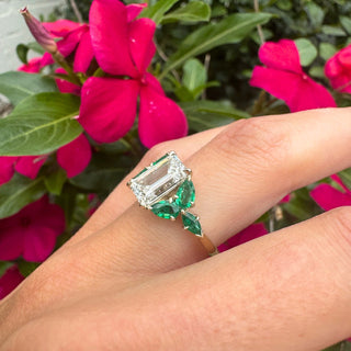 Emerald Cut With Emerald Side Stones  Lindsey Leigh Jewelry.
