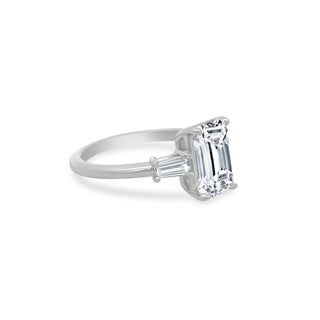 Emerald Cut with Tapered Baguette Cut Side Stones  Lindsey Leigh Jewelry.
