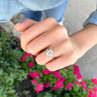 Emerald Cut with Tapered Baguette Cut Side Stones  Lindsey Leigh Jewelry.
