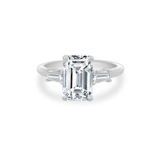 Emerald Cut with Tapered Baguette Cut Side Stones  Lindsey Leigh Jewelry.
