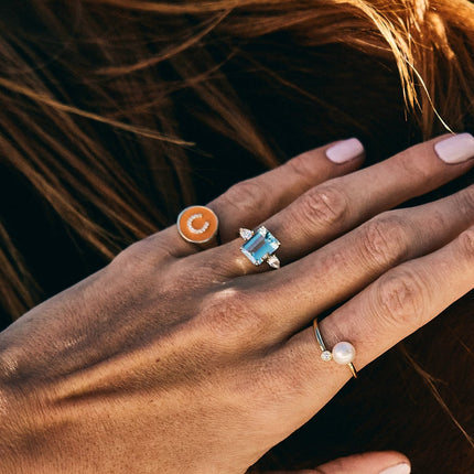 Enamel Horseshoe Signet Ring Lifestyle 3