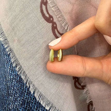Enamel and Diamond Huggies Lifestyle 5