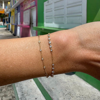 Petite Diamond Bezel Station Bracelet  Lindsey Leigh Jewelry.
