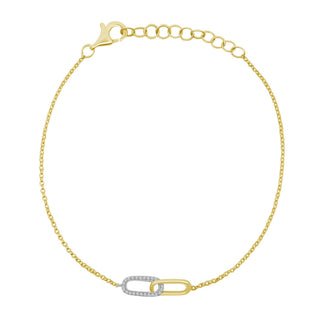 Gold & Diamond Interlocking Link Bracelet  Lindsey Leigh Jewelry.
