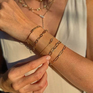Gold & Diamond Interlocking Link Bracelet  Lindsey Leigh Jewelry.
