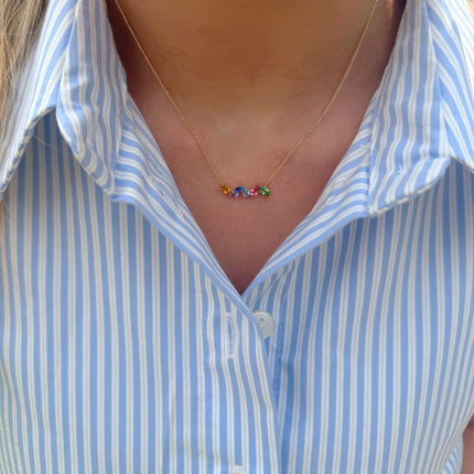 Birthstone Scattered Pear Necklace