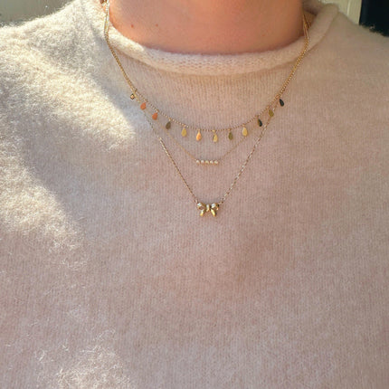 Gold Pear Dangle Necklace