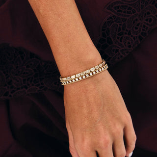 Fancy Shape Gold Bar Bezel Bracelet4
