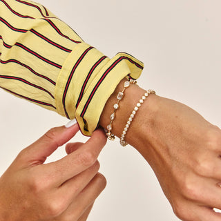 Fancy Shape Gold Bar Bezel Bracelet4
