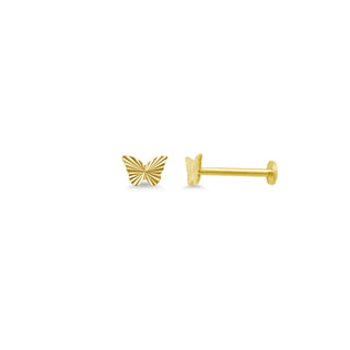 Fluted Butterfly Flatback Stud
