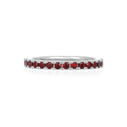 Garnet Band in White Gold - Lindsey Leigh Jewelry