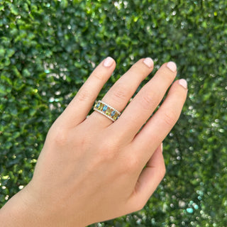 Gemstone & Diamond Cage Band Lifestyle
