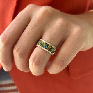 Gemstone & Diamond Cage Band Lifestyle 2
