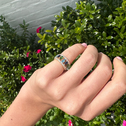 Gemstone & Diamond Cage Band Lifestyle 3