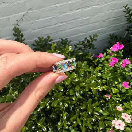 Gemstone & Diamond Cage Band Lifestyle 5