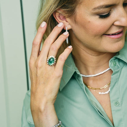 Gemstone and Diamond Bubble Ring Lifestyle 2