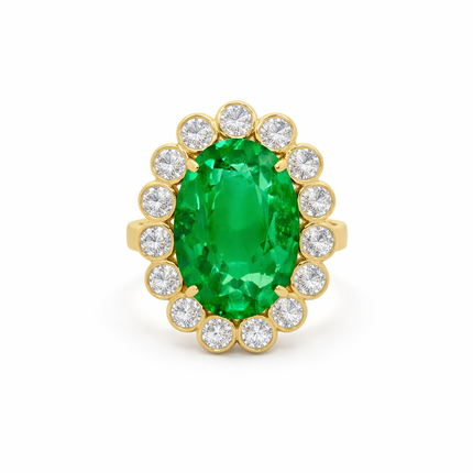 Gemstone and Diamond Bubble Ring