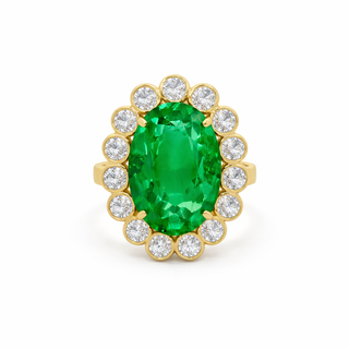 Gemstone and Diamond Bubble Ring
