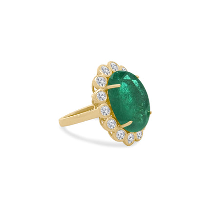 Gemstone and Diamond Bubble Ring Side