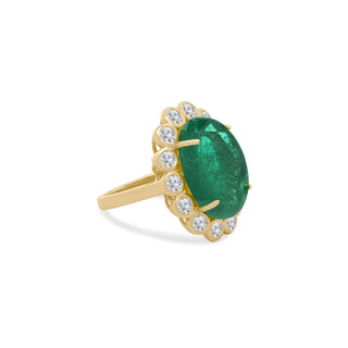 Gemstone and Diamond Bubble Ring Side
