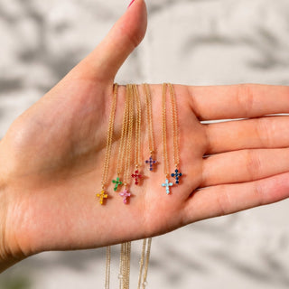 Gemstone mini cross all colors

