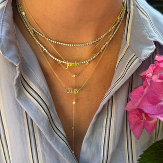 Gold Bubble Name Necklace Lindsey Leigh Jewelry. Houston, TX

