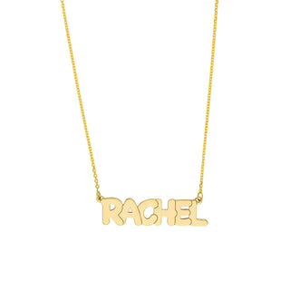 Gold Bubble Name Necklace  Lindsey Leigh Jewelry.
