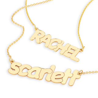 Gold Bubble Name Necklace  Lindsey Leigh Jewelry.
