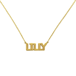 Gold Bubble Name Necklace  Lindsey Leigh Jewelry.
