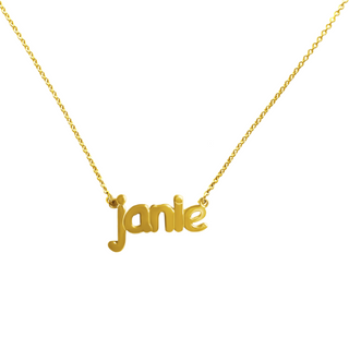Gold Bubble Name Necklace  Lindsey Leigh Jewelry.
