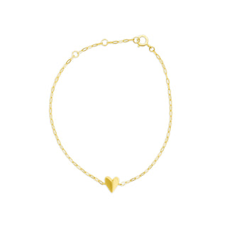 Gold Heart and Mini Paperclip Bracelet
