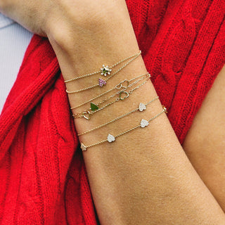 Gold Heart and Mini Paperclip Bracelet Lifestyle 1
