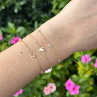 Gold Heart and Mini Paperclip Bracelet Lifestyle 2
