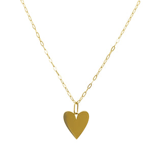 Gold Heart and Mini Paperclip Necklace
