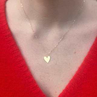 Gold Heart and Mini Paperclip Necklace Lifestyle 5
