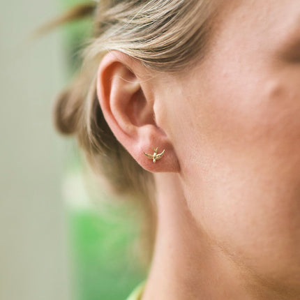 Gold Swallow Bird Stud