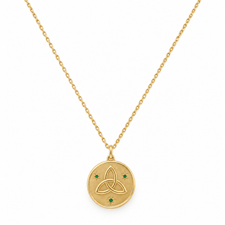 Emerald Trinity Knot Necklace
