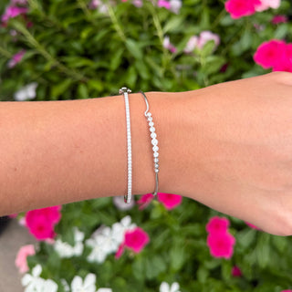 Graduated Bubble Bangle in White Gold   Lindsey Leigh Jewelry
