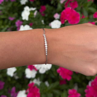 Graduated Bubble Bangle in White Gold   Lindsey Leigh Jewelry
