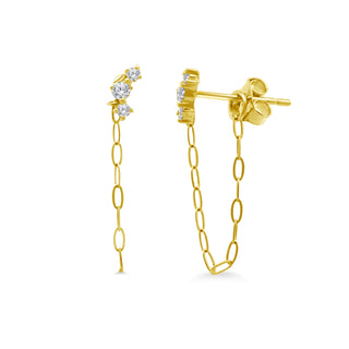 Graduated Curve Paperclip Chain Stud
