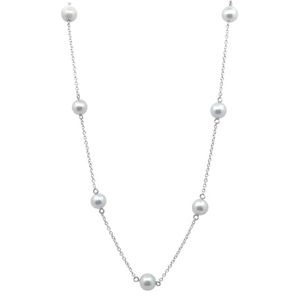 Gray Pearls by the Yard Necklace WG