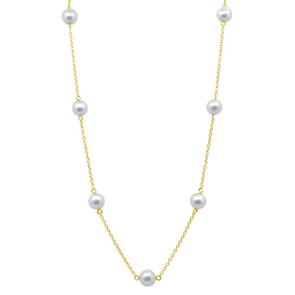 Gray Pearls by the Yard Necklace YG