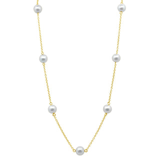 Gray Pearls by the Yard Necklace YG
