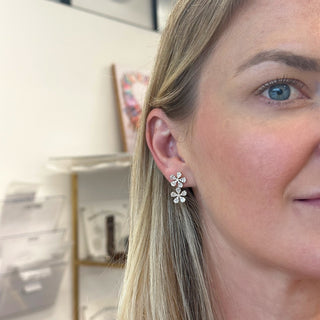 Double Flower Dangle Earrings  Lindsey Leigh Jewelry.
