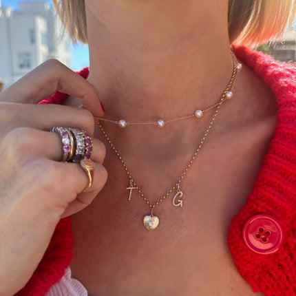 Diamond Initial & Charm Necklace  Lindsey Leigh Jewelry.