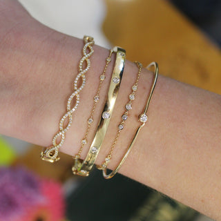 Petite Diamond Bezel Station Bracelet  Lindsey Leigh Jewelry.
