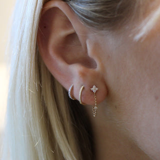 Tiny Diamond Blossom Chain Stud  Lindsey Leigh Jewelry.
